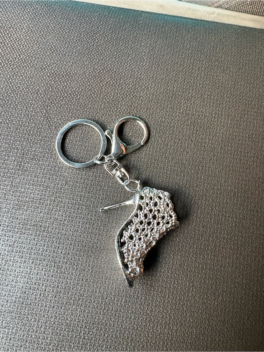 Silver High Heel Shoe Keychain - Chic Women's Key/Bag Charm